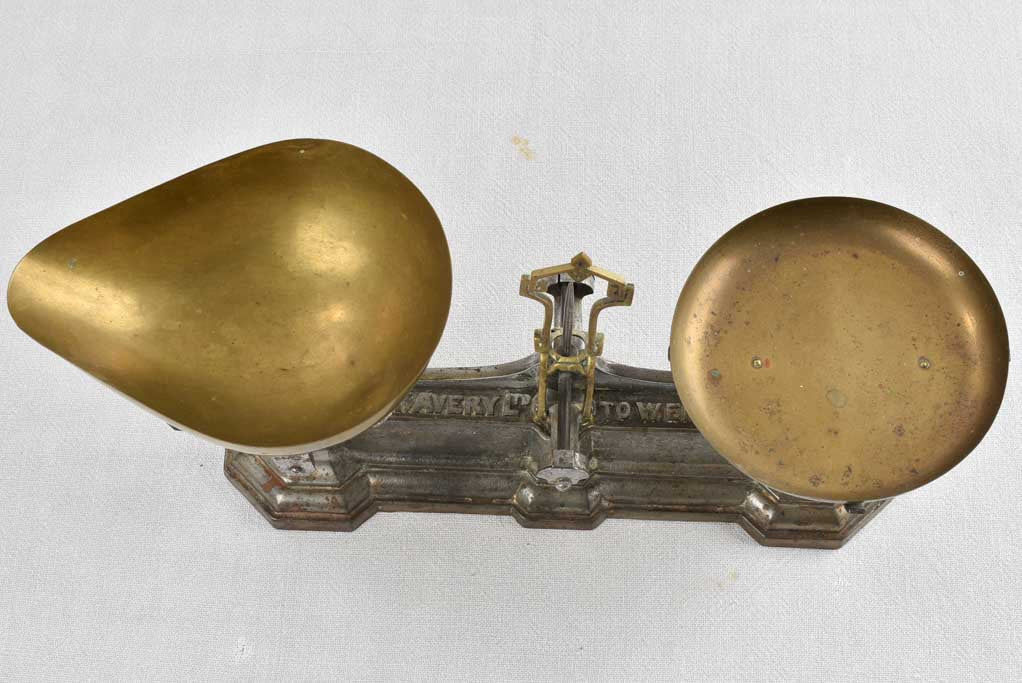 Antique French weigh scales w/ weights - pounds 19"