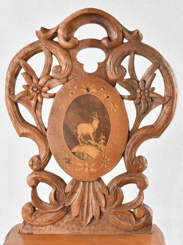 Swiss Walnut Chair with Unique Features