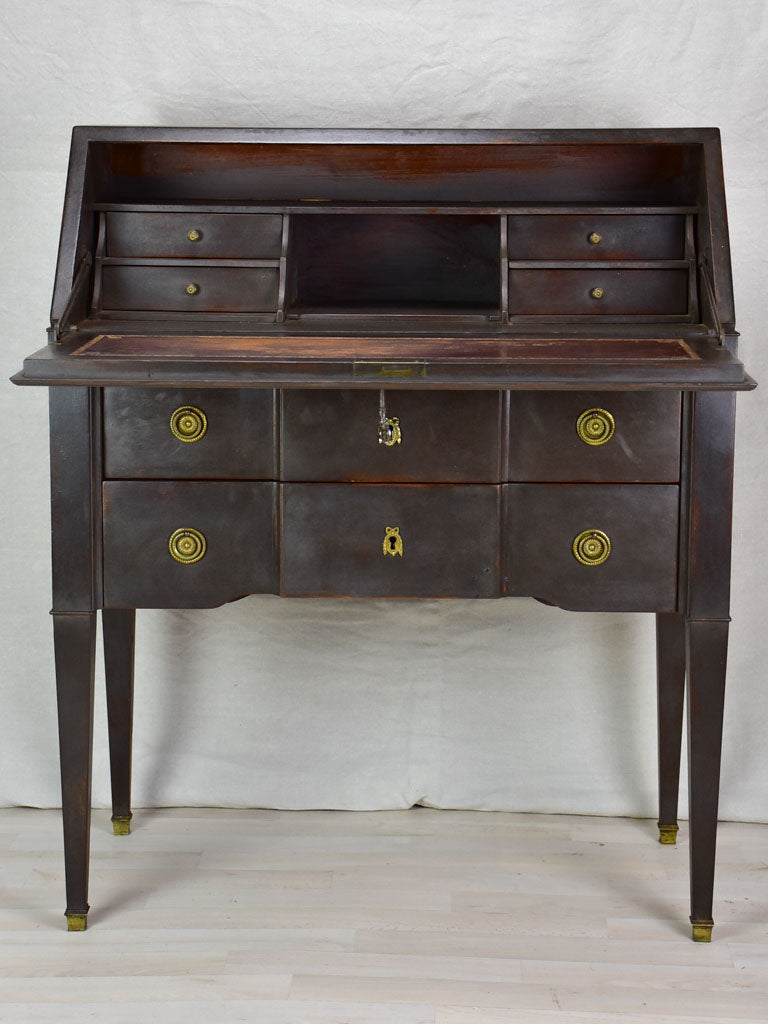 Louis XVI secretaire / antique French desk with black patina