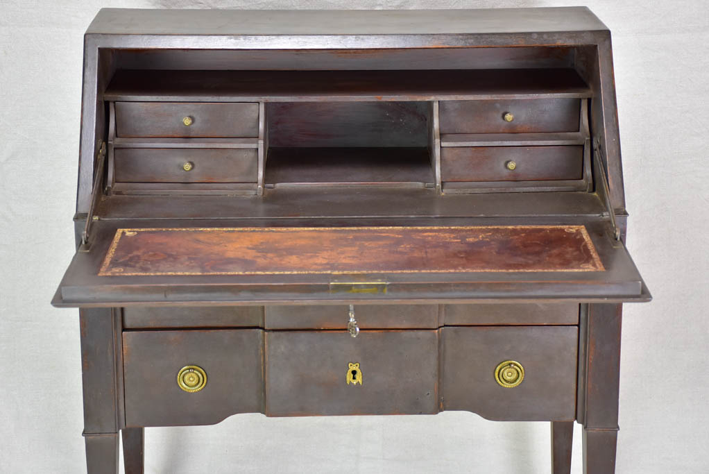 Louis XVI secretaire / antique French desk with black patina