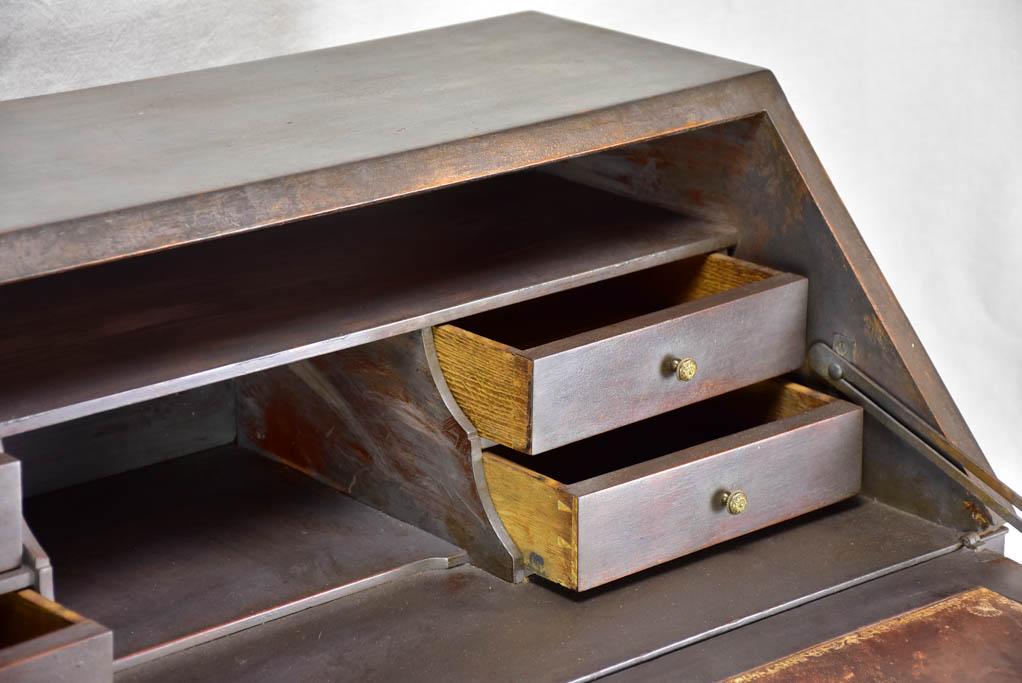 Louis XVI secretaire / antique French desk with black patina