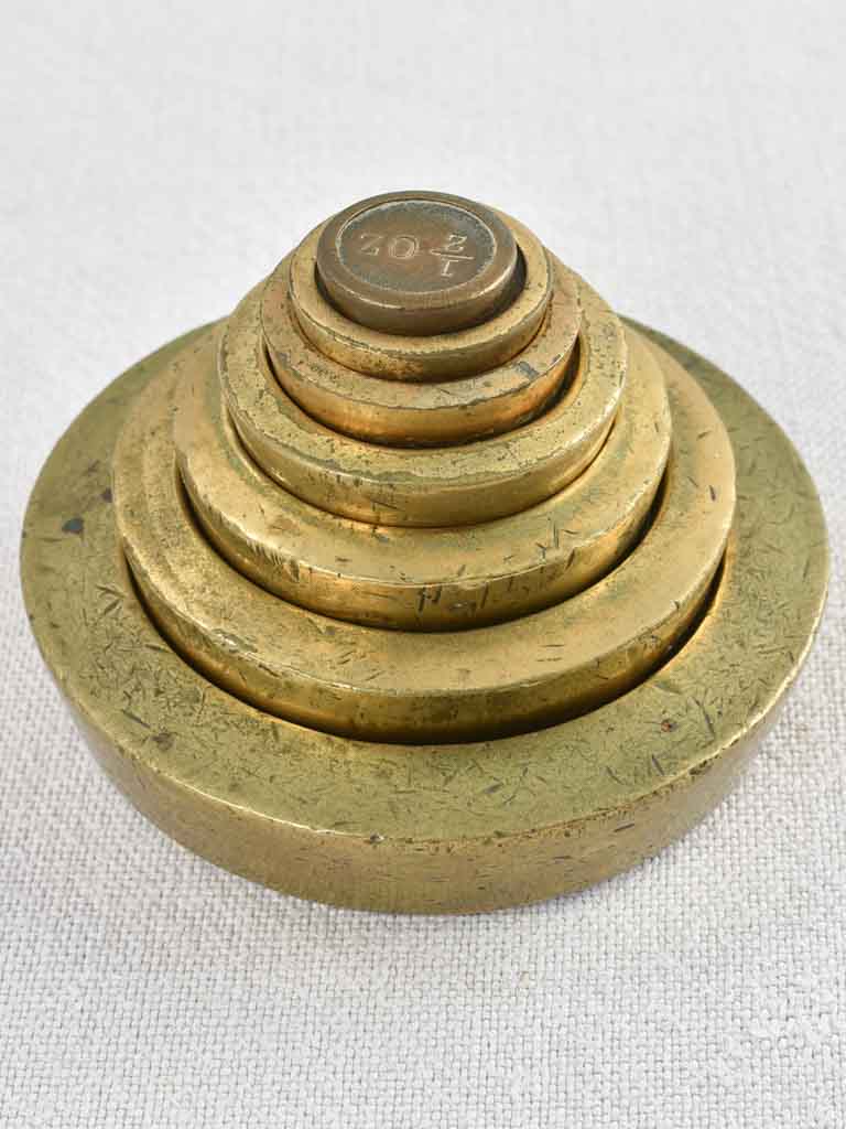 Antique French weigh scales w/ weights - pounds 19"