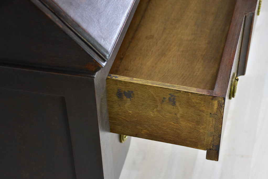 Louis XVI secretaire / antique French desk with black patina