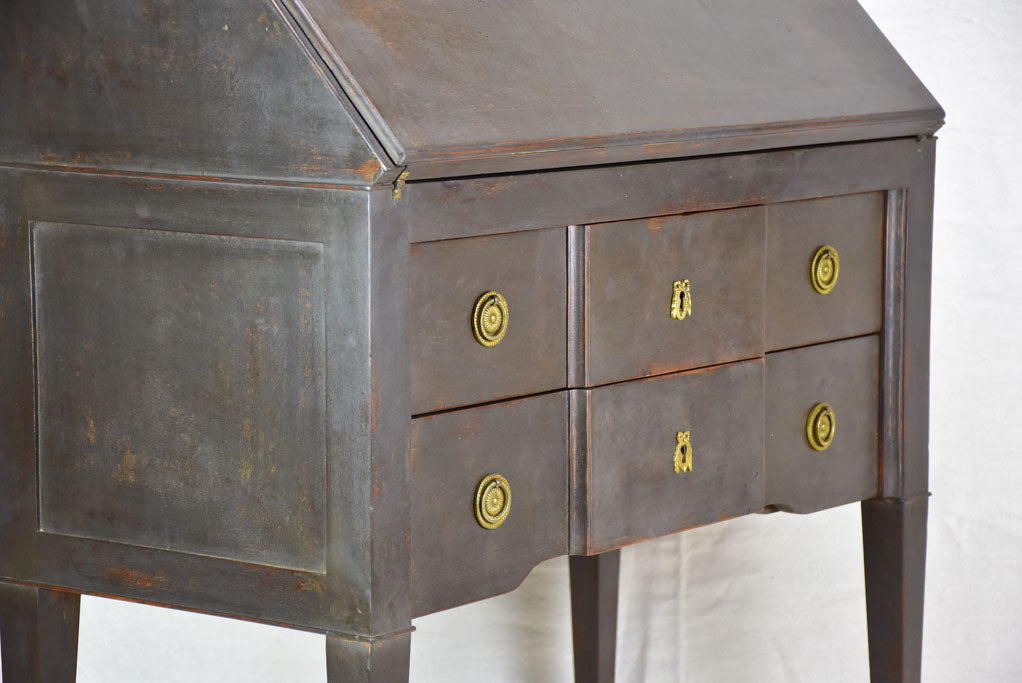 Louis XVI secretaire / antique French desk with black patina