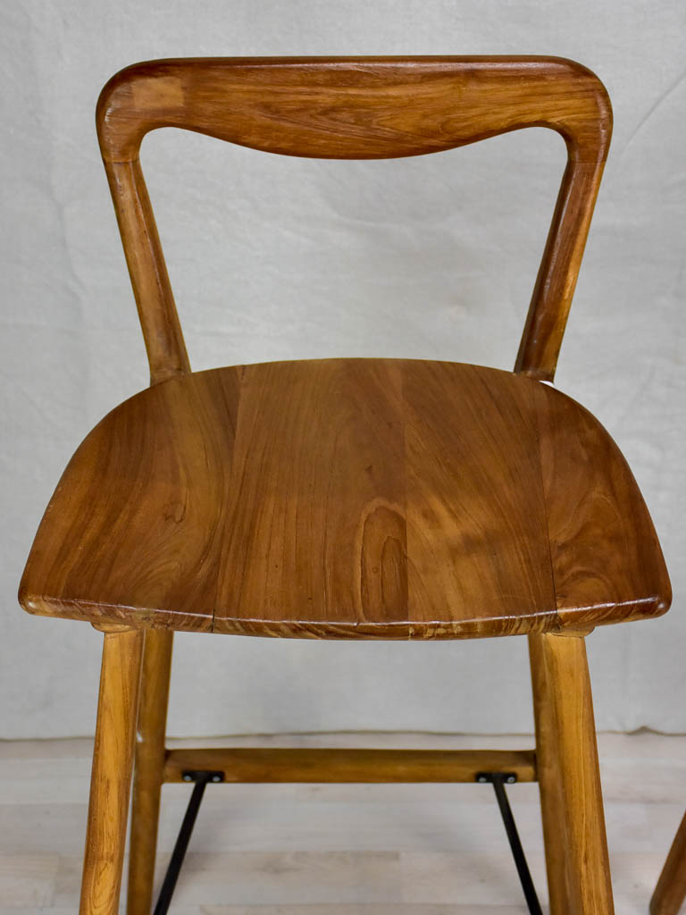 Pair of vintage Scandinavian teak bar stools