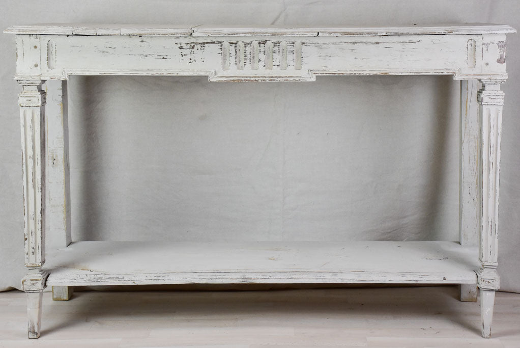 Pair of antique French console tables with beige 53¼"
