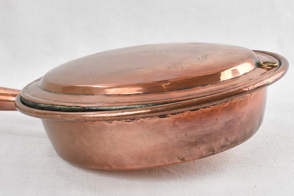 Napoleon III copper bed warmer 43"