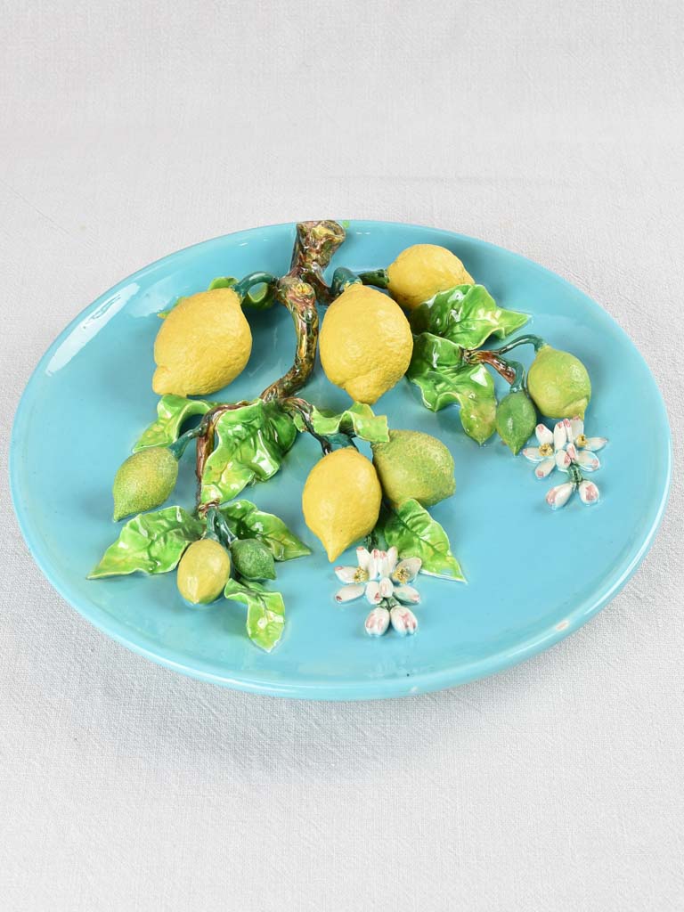Decorative plate with lemons & blossom 15¼"