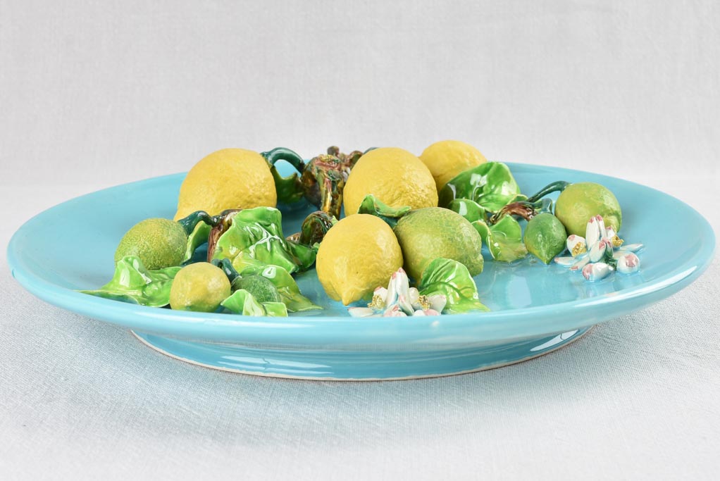 Decorative plate with lemons & blossom 15¼"