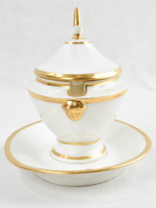 Gold-Edged Vieux Paris Porcelain Sauceboat