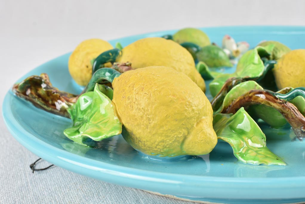 Decorative plate with lemons & blossom 15¼"