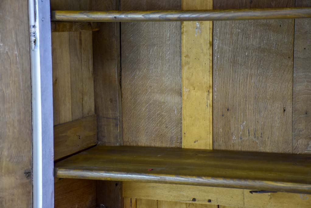 Antique French marriage armoire with white patina
