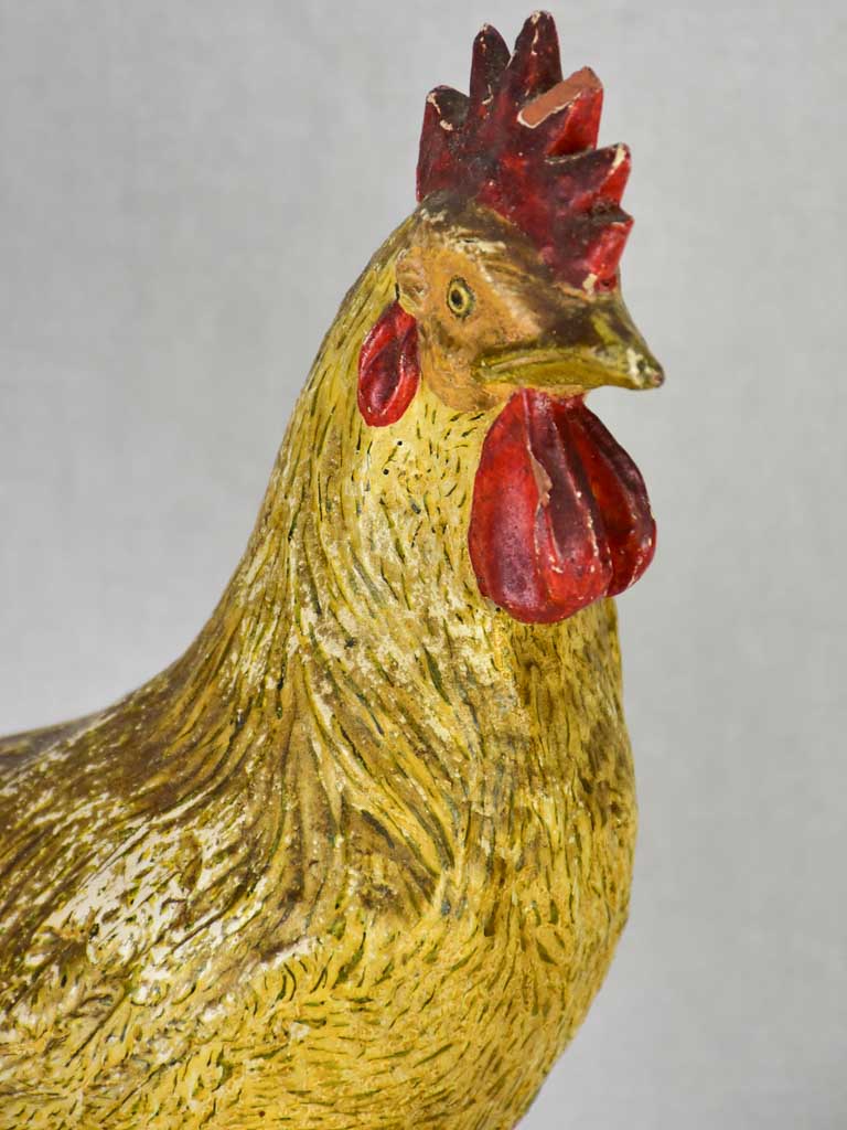 Early 20th-century French rooster - terracotta 13½"