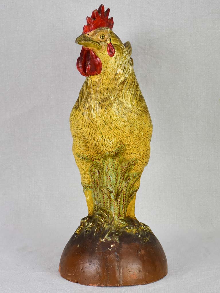 Early 20th-century French rooster - terracotta 13½"