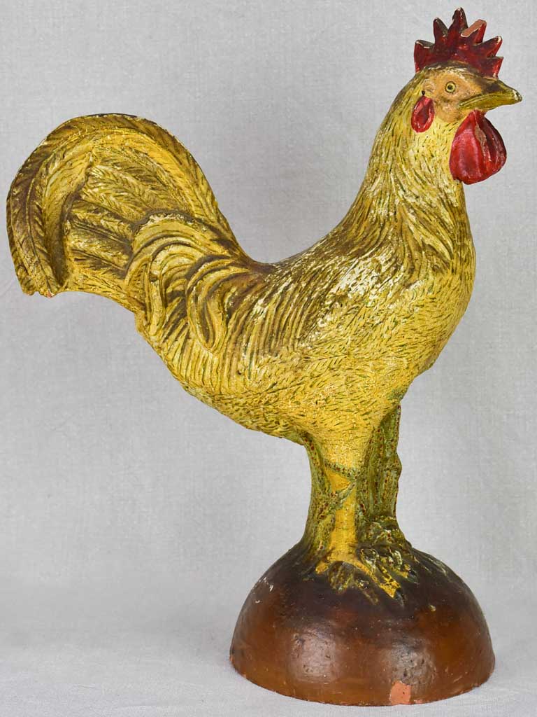 Early 20th-century French rooster - terracotta 13½"