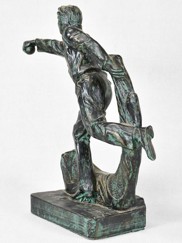 Antique bronze petanque men's trophy 15¼"