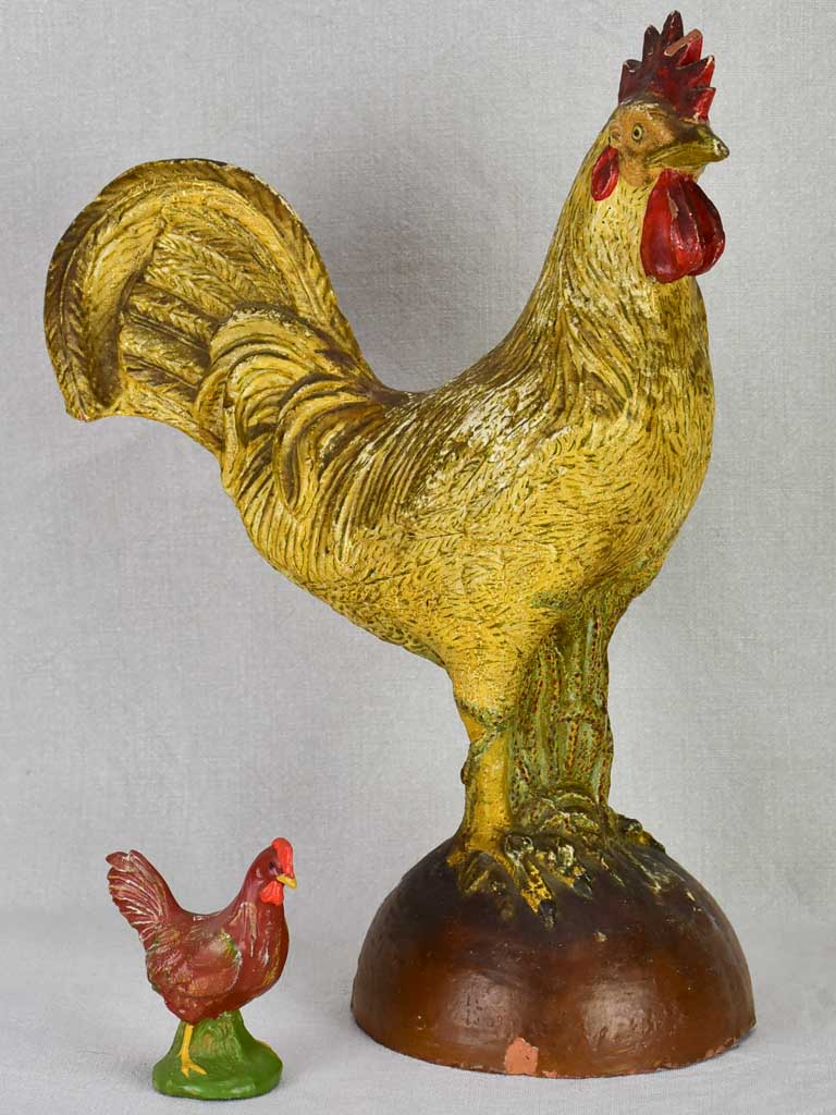 Early 20th-century French rooster - terracotta 13½"