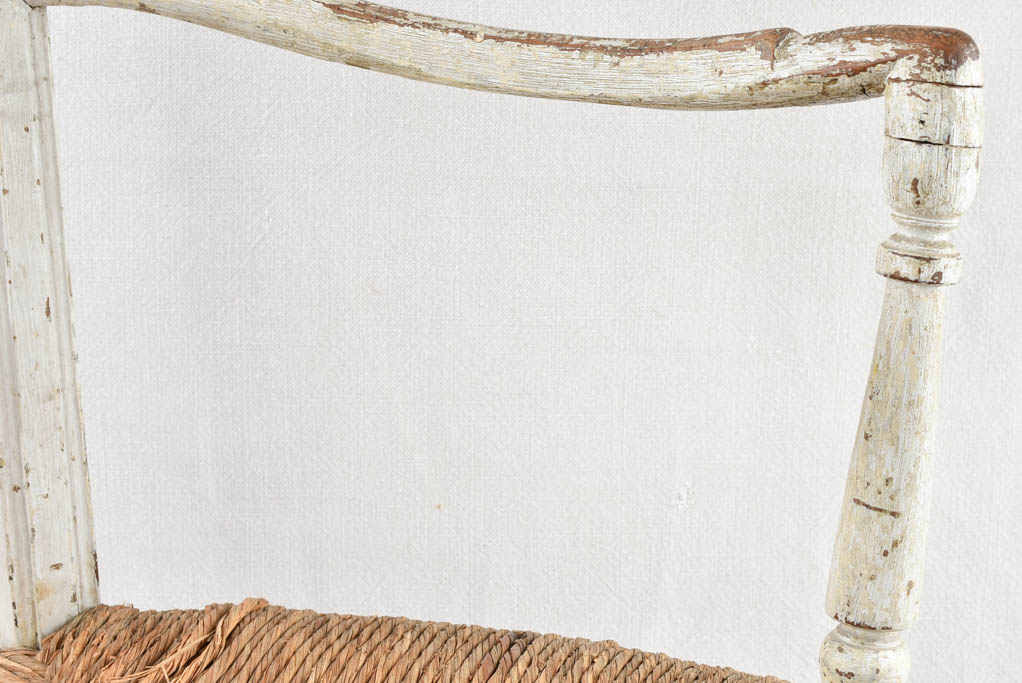 Sophisticated straw weaving French armchair