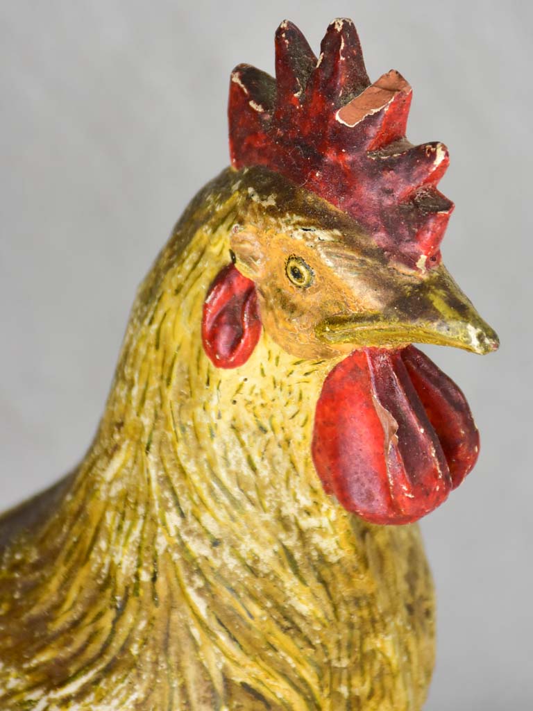 Early 20th-century French rooster - terracotta 13½"