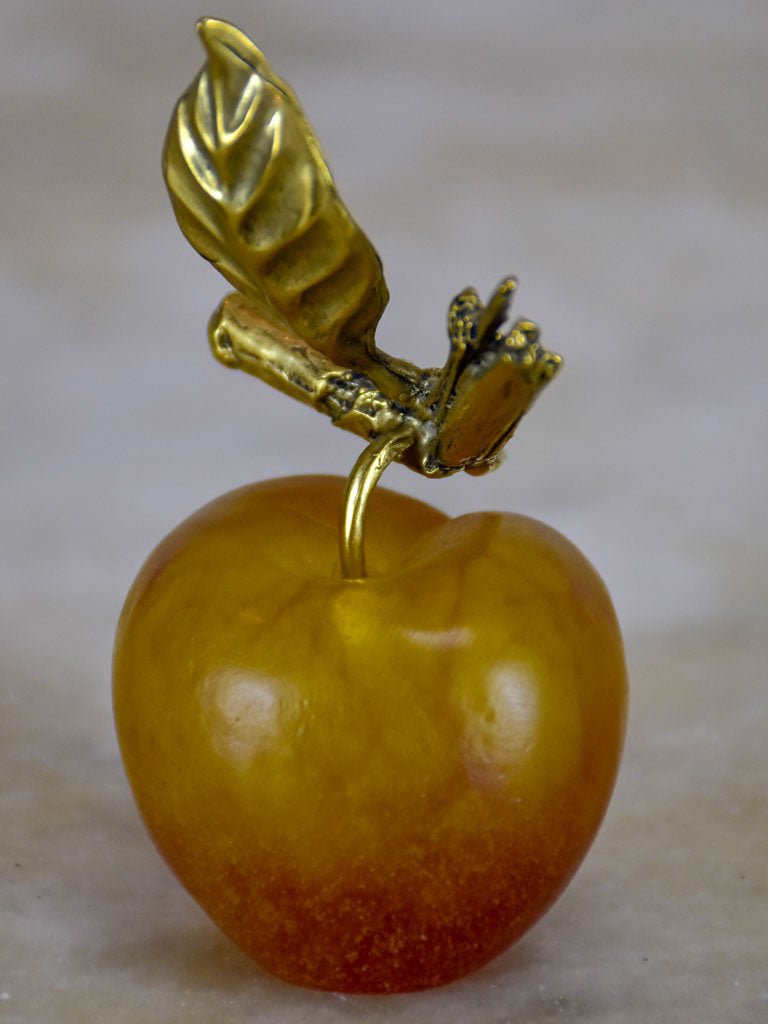 Original mid-Century Daum glass ornament of an apple