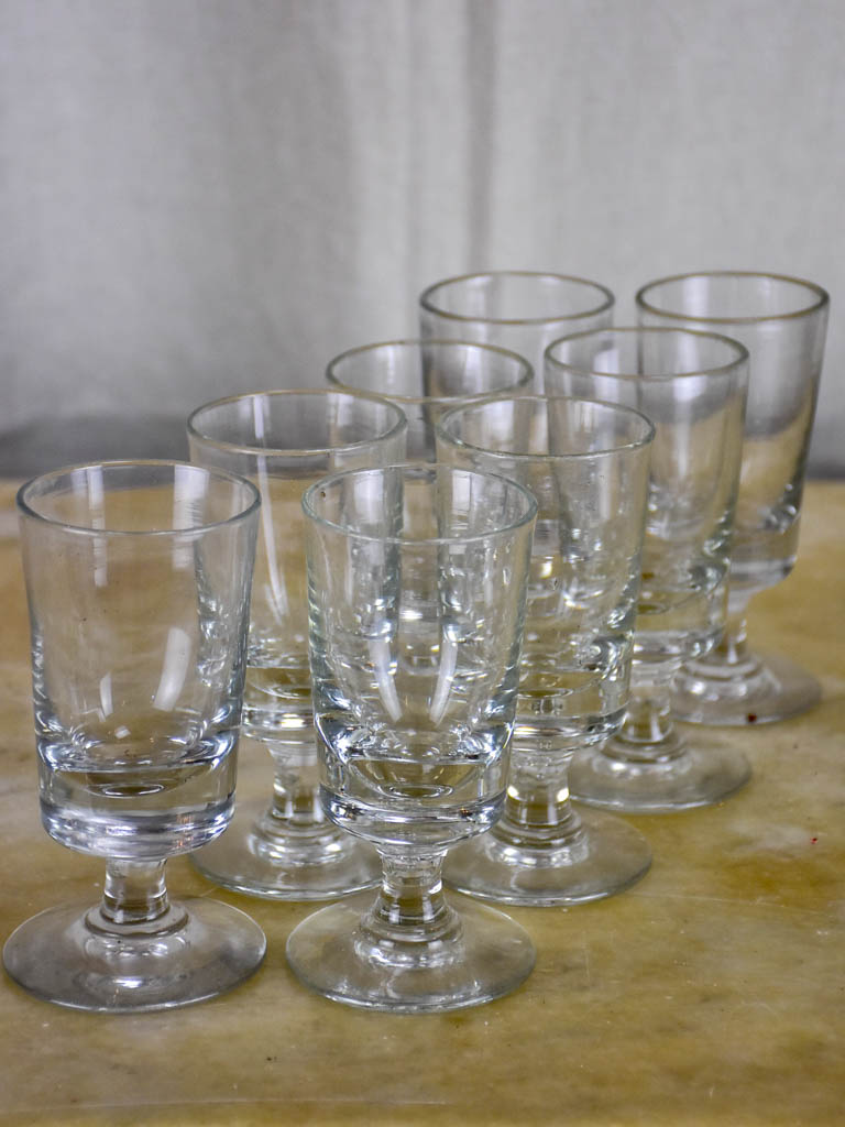 Set of 8 French bistro wine glasses - 1940's