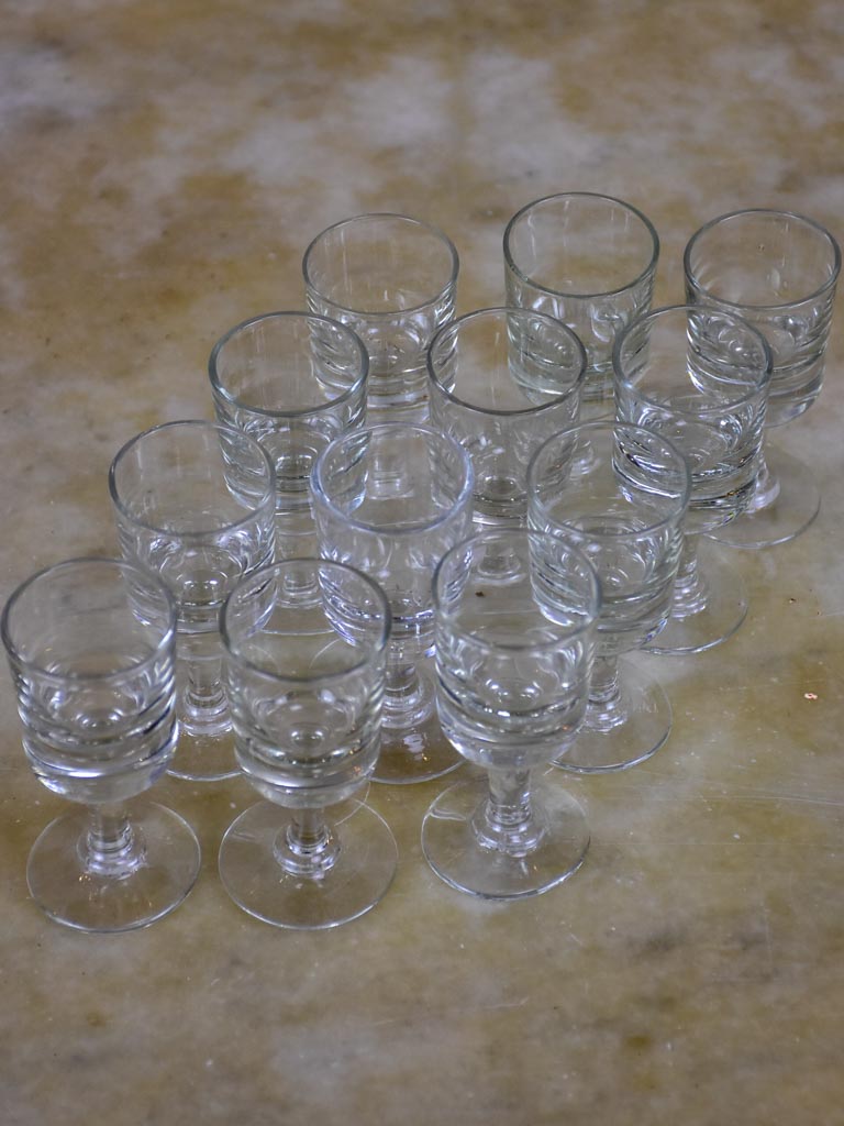 Set of 12 French bistro liqueur glasses