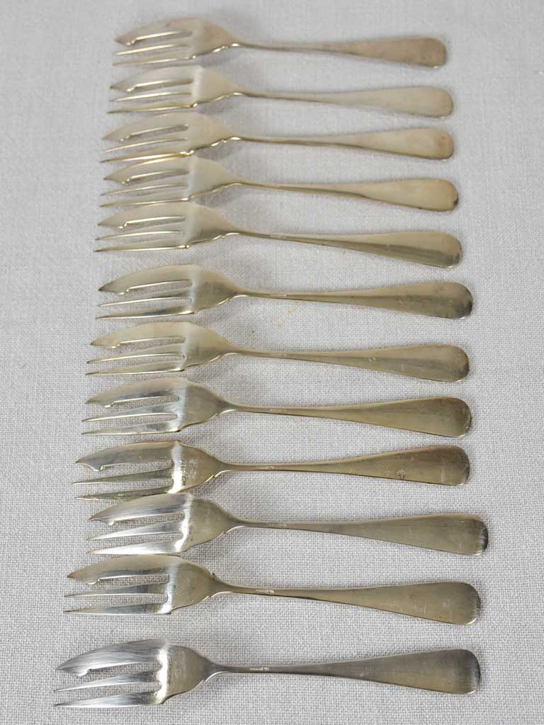 Set of 12 silverplate fish forks - WMFN hallmark