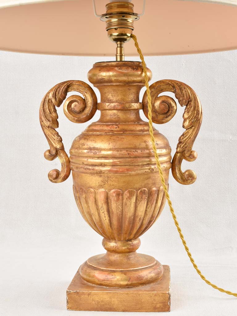 Old-world style giltwood table illumination