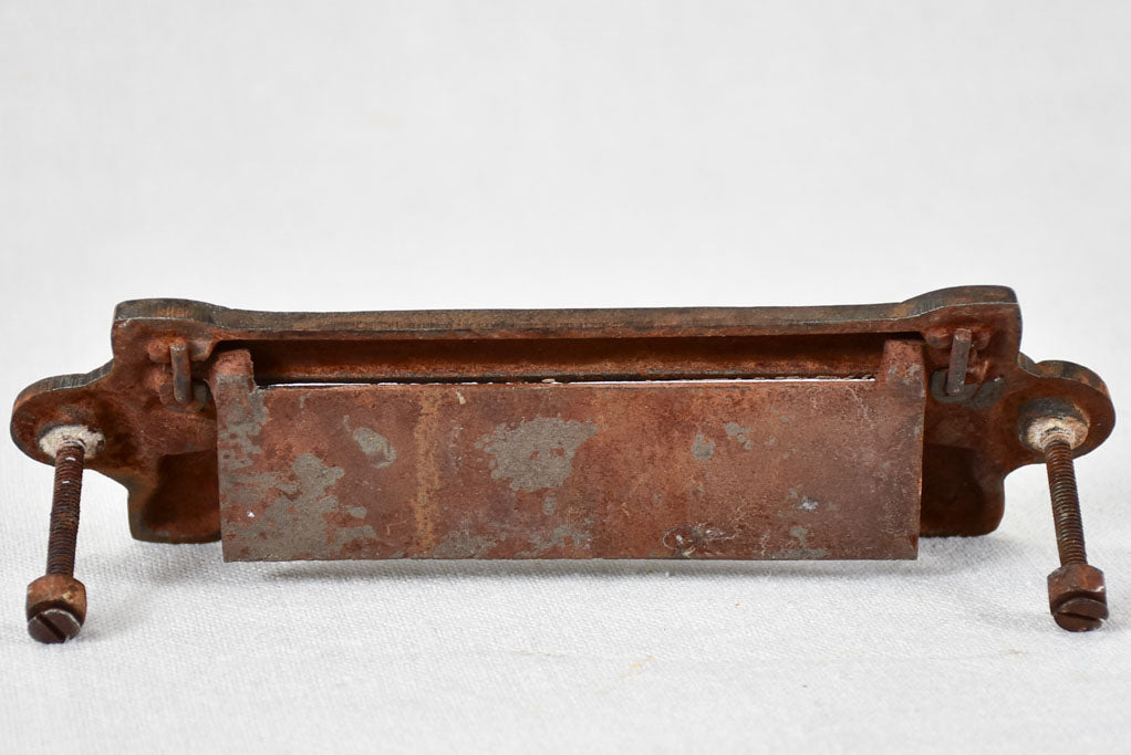 French cast iron letter plate / letter door flap - 1900s 8"