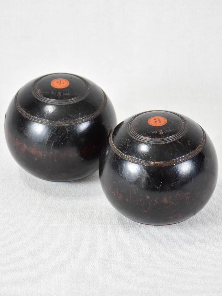 Antique English lawn bowls - RSC Thomas Taylor