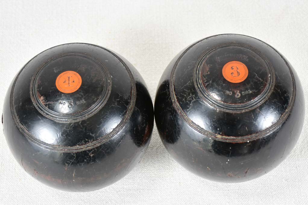 Antique English lawn bowls - RSC Thomas Taylor