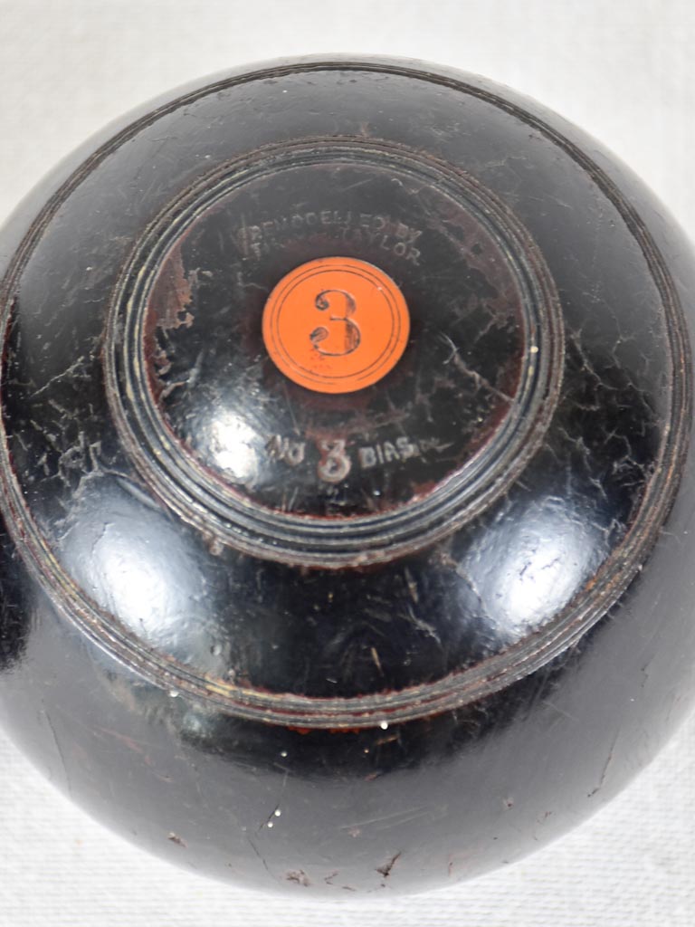Antique English lawn bowls - RSC Thomas Taylor