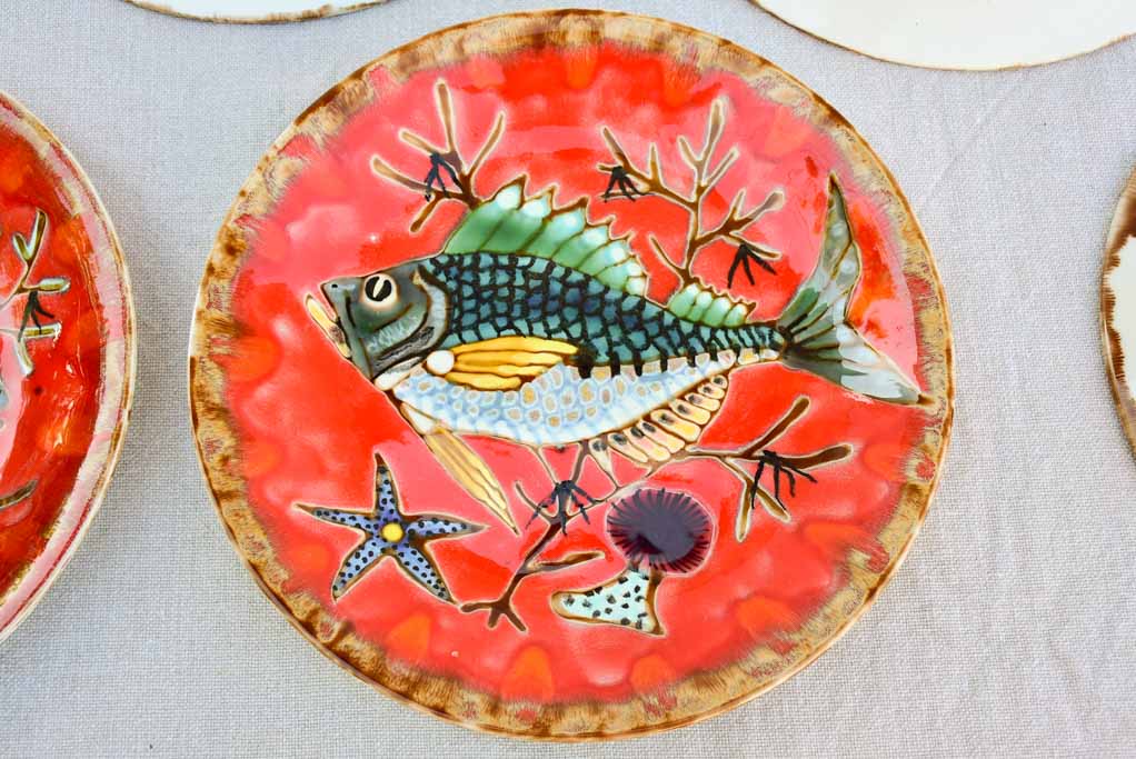 Handpainted vintage French seafood service 1969