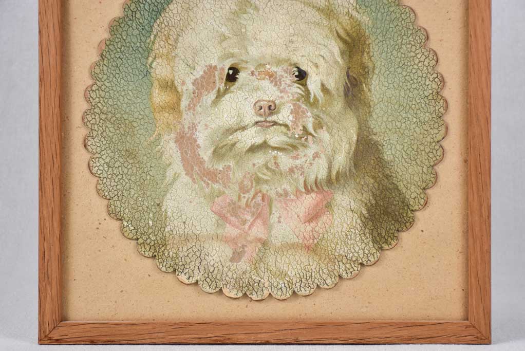 Quaint white dog cardboard print