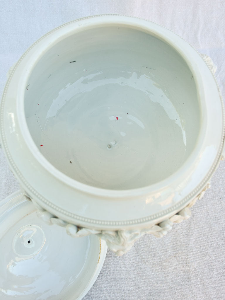 Antique Italian soup tureen with lions head motifs 16¼"