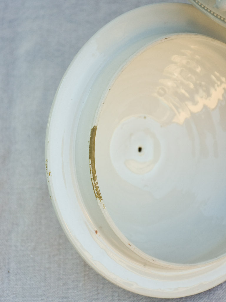 Antique Italian soup tureen with lions head motifs 16¼"