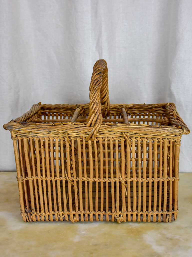 Vintage French bottle picnic basket