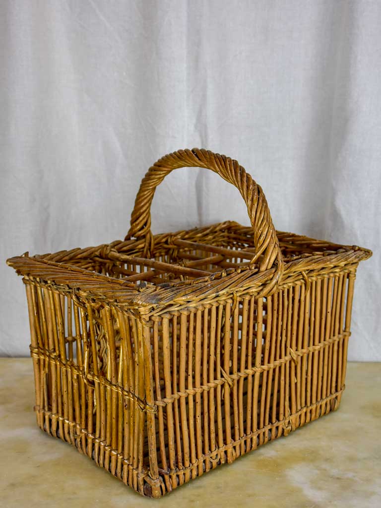 Vintage French bottle picnic basket