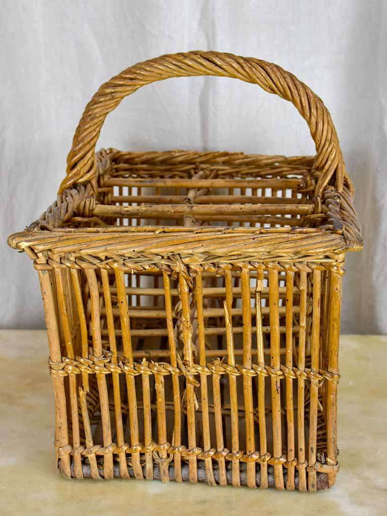 Vintage French bottle picnic basket