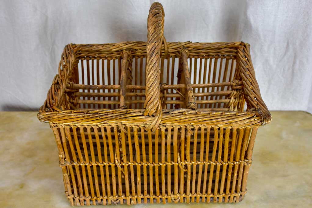 Vintage French bottle picnic basket