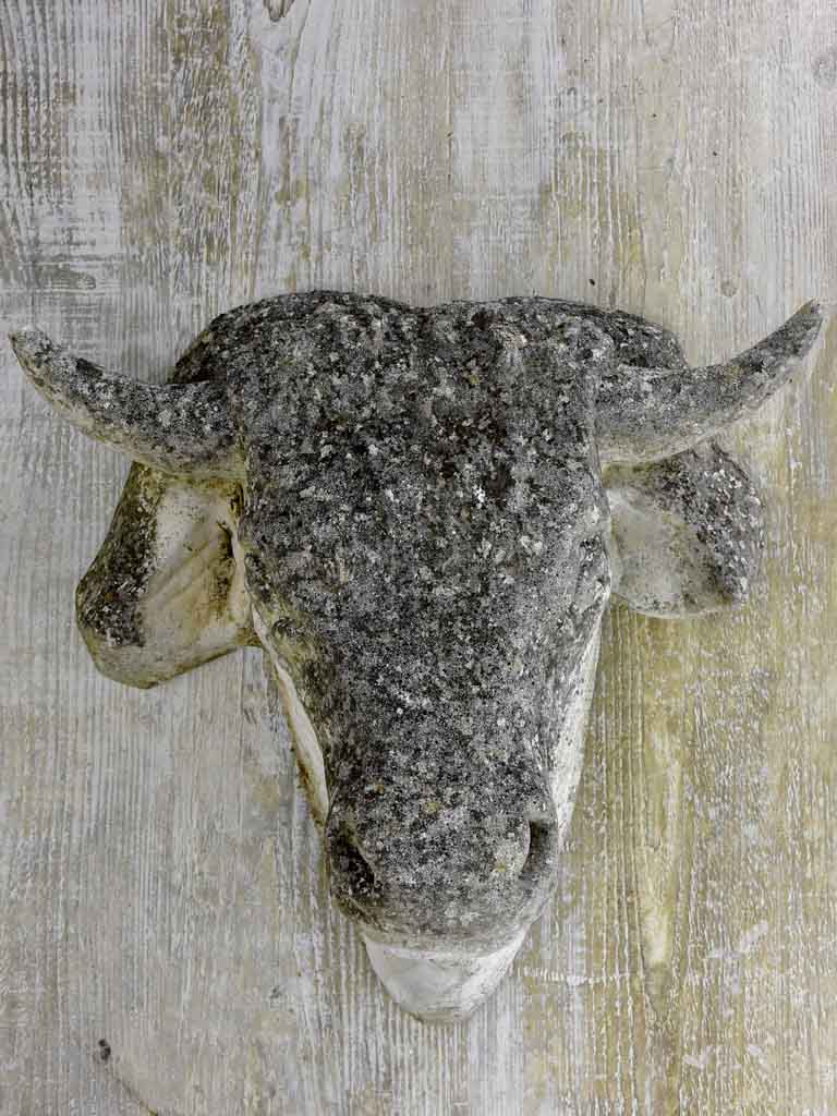 Reconstituted stone cow's head - 1940's. 17¾"