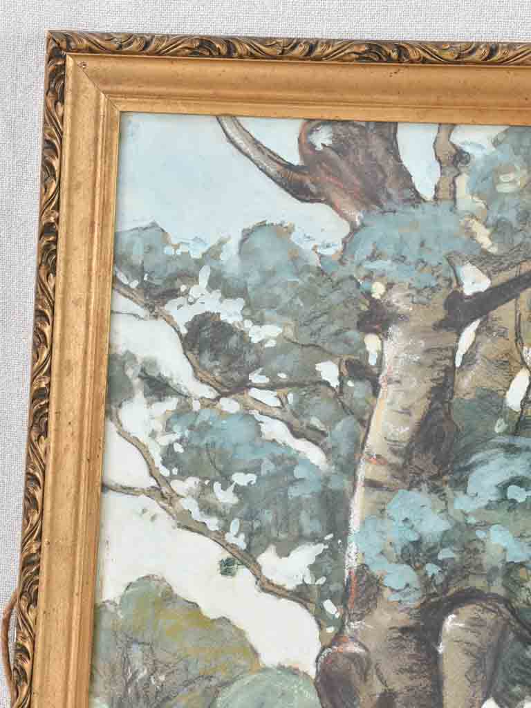 Antique landscape pastel P. Ganeac 1928 - 21¼" x 15"