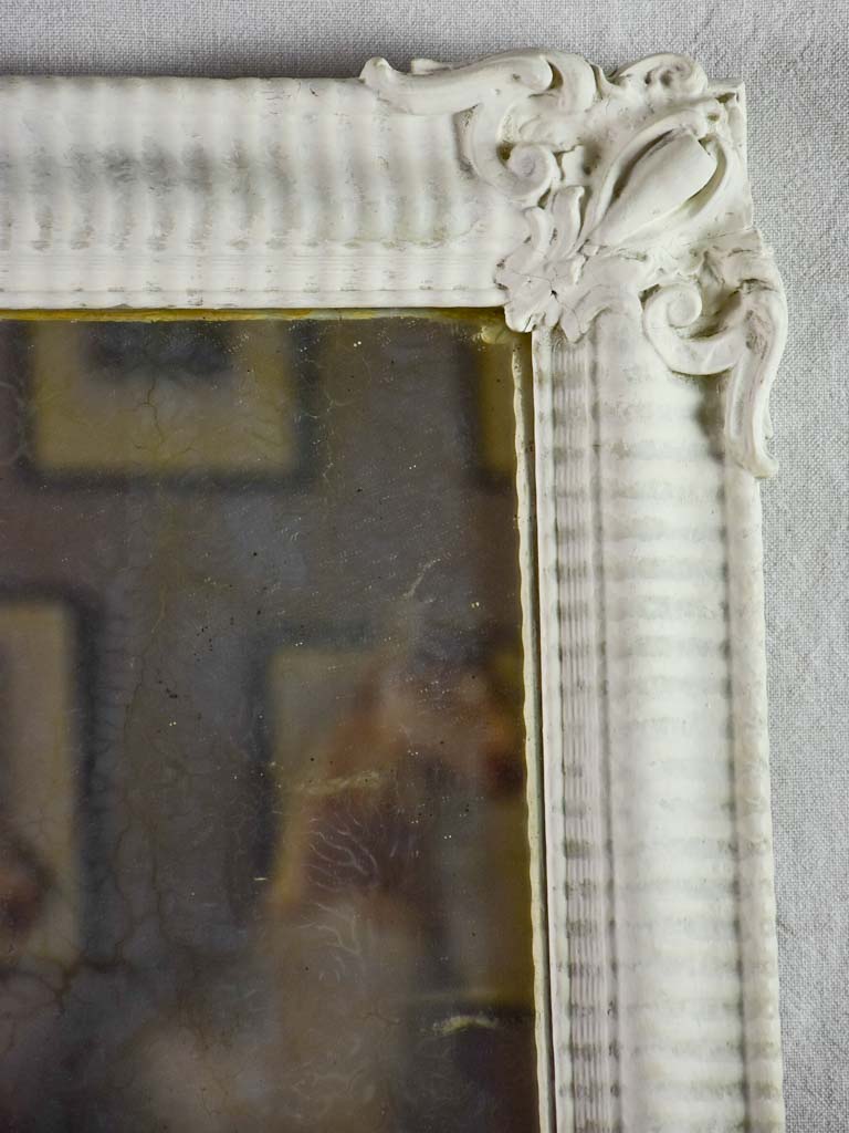 Early 19th Century French mirror with beige ribbed frame 28¼" x 36½"