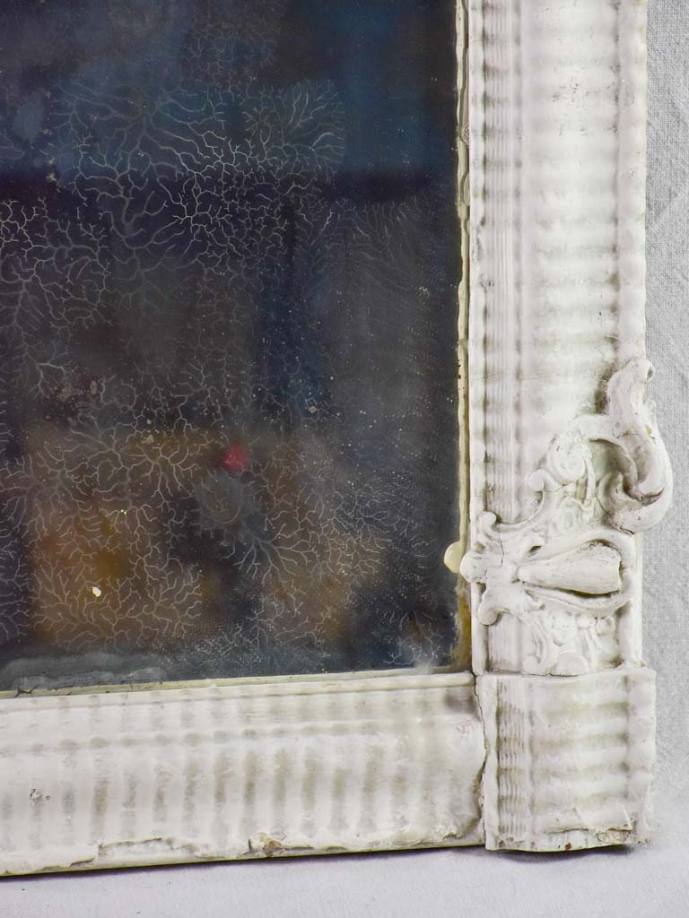 Early 19th Century French mirror with beige ribbed frame 28¼" x 36½"