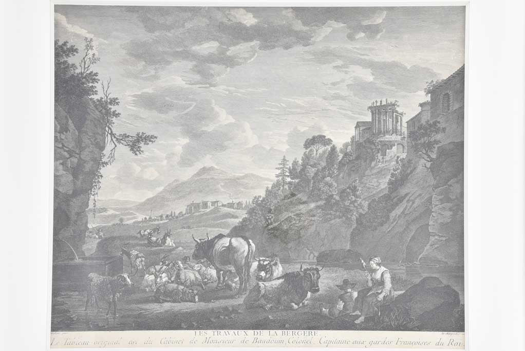 Two 19th century engravings - herd of cows 24¾" x 29¼"