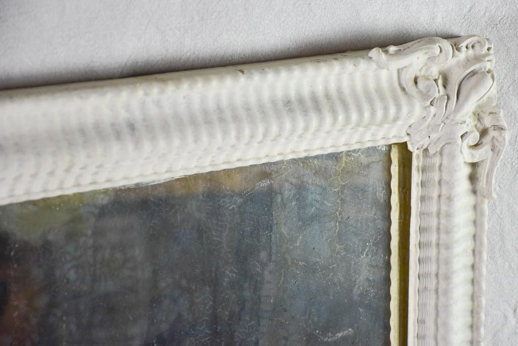 Early 19th Century French mirror with beige ribbed frame 28¼" x 36½"