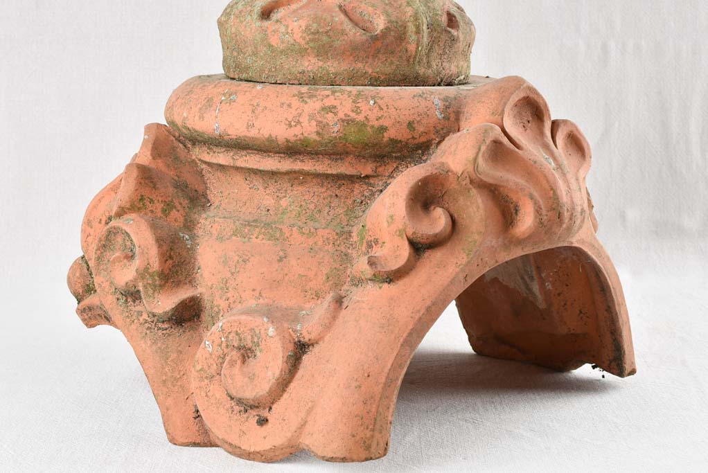 Antique French terracotta lightning rod - 19th century 33"