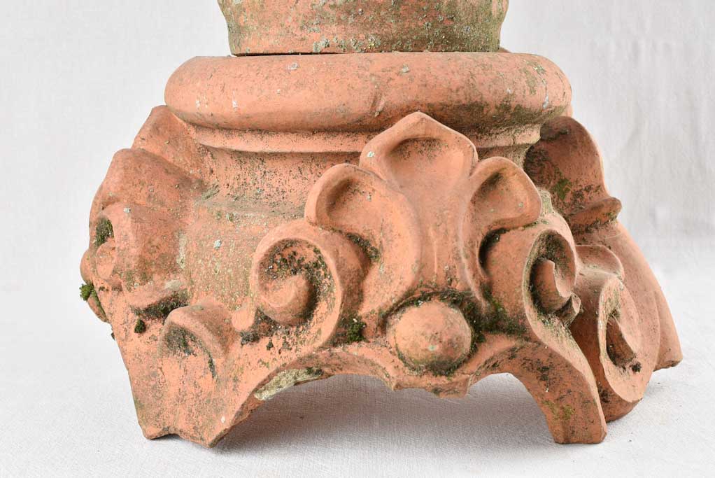 Antique French terracotta lightning rod - 19th century 33"