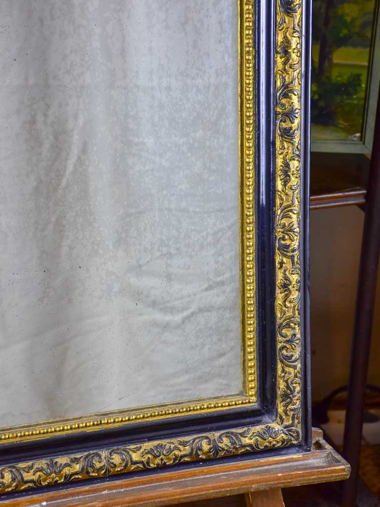 Black and gold antique French mirror - Napoleon III 25 ½" x 35"
