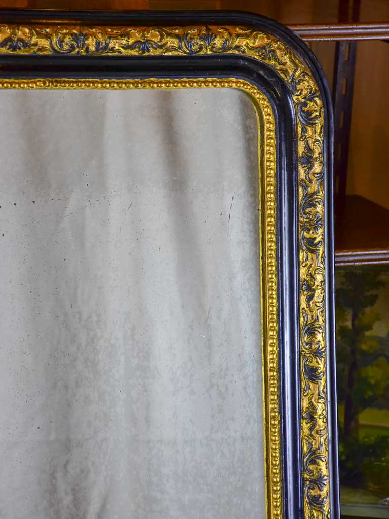 Black and gold antique French mirror - Napoleon III 25 ½" x 35"